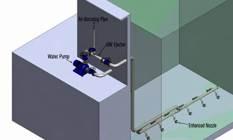 Air blast and pressurized installation